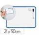 PIZARRA BLANCA MARCA LIDERPAPEL 21X30 CM MAGNETICA DOBLE CARA LISA CON ROTULADOR IMAN Y BORRADOR