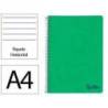 CUADERNO ESPIRAL MARCA LIDERPAPEL A4 WONDER TAPA PLASTICO 80H 90GR RAYADO HORIZONTAL CON MARGEN COLOR VERDE OSCURO