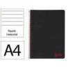 CUADERNO ESPIRAL LIDERPAPEL A4 WONDER TAPA PLASTICO 80H 90GR RAYADO HORIZONTAL CON MARGEN COLOR NEGRO