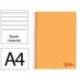 CUADERNO ESPIRAL MARCA LIDERPAPEL A4 WONDER TAPA PLASTICO 80H 90GR RAYADO HORIZONTAL CON MARGEN COLOR NARANJA