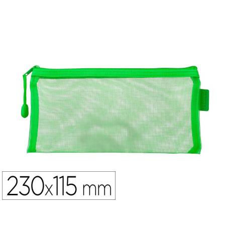 BOLSA ZIPPER BAG MARCA LIDERPAPEL POLIESTER TRANSPIRABLE MULTIUSOS TICKET 230X115 MM VERDE PASTEL