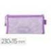 BOLSA ZIPPER BAG MARCA LIDERPAPEL POLIESTER TRANSPIRABLE MULTIUSOS TICKET 230X115 MM MORADO PASTEL