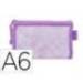 BOLSA ZIPPER BAG MARCA LIDERPAPEL POLIESTER TRANSPIRABLE MULTIUSOS DIN A6 MORADO PASTEL