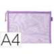 BOLSA ZIPPER BAG LIDERPAPEL POLIESTER TRANSPIRABLE MULTIUSOS DIN A4 MORADO PASTEL