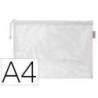 BOLSA ZIPPER BAG MARCA LIDERPAPEL POLIESTER TRANSPIRABLE MULTIUSOS DIN A4 BLANCO