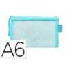 BOLSA ZIPPER BAG MARCA LIDERPAPEL POLIESTER TRANSPIRABLE MULTIUSOS DIN A6 AZUL PASTEL