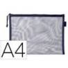 BOLSA ZIPPER BAG MARCA LIDERPAPEL POLIESTER TRANSPIRABLE MULTIUSOS DIN A4 AZUL MARINO