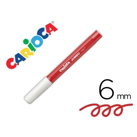 ROTULADOR MARCA CARIOCA JUMBO ROJO PUNTA GRUESA CAJA DE 12 UNIDADES