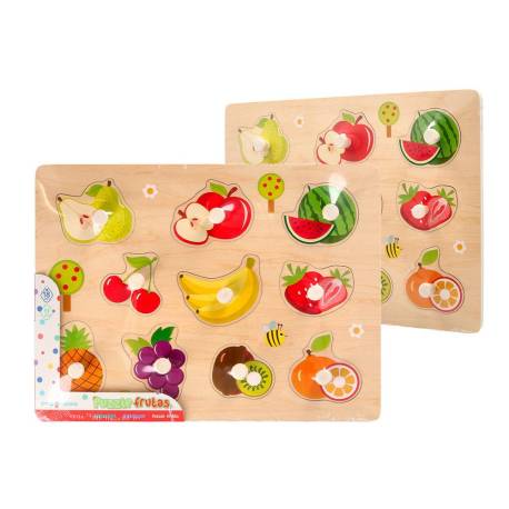 PUZLE INFANTIL MARCA IMAGINOVO MADERA FRUTAS +18 MESES 10 PIEZAS 30X22,5X1,5CM