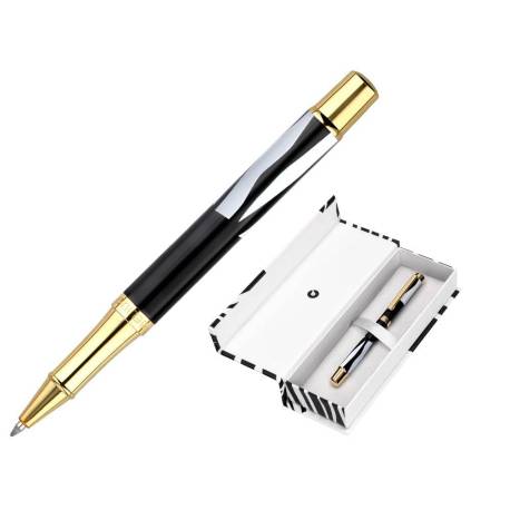 ROLLER BELIUS DUALITA CUERPO BLANCO NEGRO TINTA NEGRA CAJA DE DISEÑO