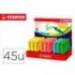 ROTULADOR MARCA STABILO BOSS FLUORESCENTE 70 EXPOSITOR DE 45 UNIDADES COLORES SURTIDOS