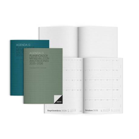 AGENDA G MES VISTA MARCA ADDITIO PLANIFICADOR 16 MESES 19,5X28,5 CM COLORES SURTIDOS