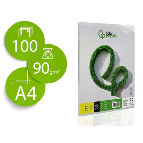 100 Hojas Papel Liderpapel Din A4 90 gr