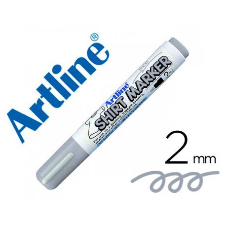 ROTULADOR MARCA ARTLINE CAMISETA EKT-2 GRIS PUNTA REDONDA 2 MM PARA USO EN CAMISETAS