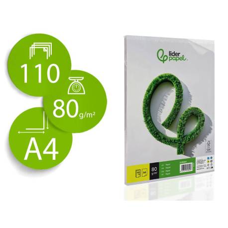 100 Hojas Papel Liderpapel Din A4 80 gr