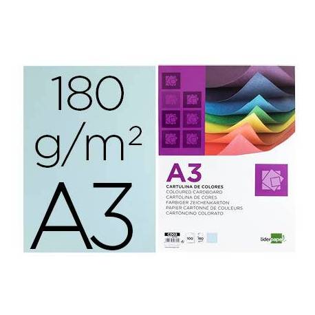 Cartulina Liderpapel celeste a3 180 g/m2