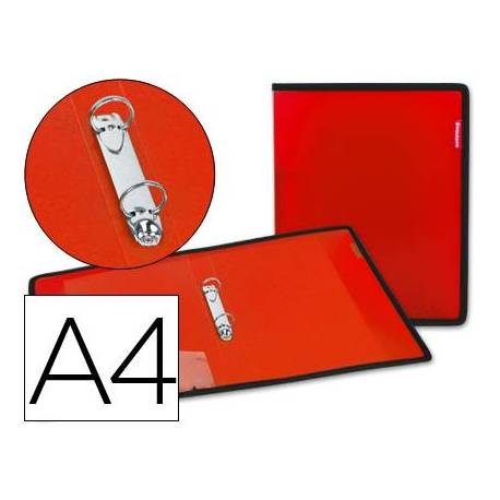 Carpeta de 2 anillas Beautone polipropileno Din A4 lomo 35 mm rojo