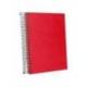 CUADERNO ESPIRAL MARCA LIDERPAPEL A5 MICRO PAPERCOAT TAPA FORRADA 140H 75 GR CUADRO5MM 5 BANDAS 6 TALADROS ROJO