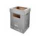 CONTENEDOR PAPELERA RECICLAJE MARCA LIDERPAPEL CARTON RECICLADO PARA RESTOS NO RECICLABLES 70 LITROS 450X350X650 MM GRIS