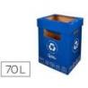 CONTENEDOR PAPELERA RECICLAJE MARCA LIDERPAPEL CARTON RECICLADO PARA PAPEL Y CARTON 450X350X650 MM 70 LITROS AZUL