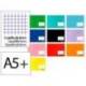LIBRETA MARCA LIDERPAPEL SMART A5 PLUS APAISADO 32 HOJAS 75GR CUADRO 6 MM CON MARGEN COLORES SURTIDOS