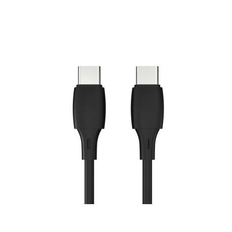 CABLE USB-C A USB-C MARCA Q-CONNECT PVC LONGITUD 1M NEGRO