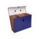 MALETIN MARCA LIDERPAPEL CON FUELLE Y ASA CARTON FORRADO 19 DEPARTAMENTOS 255X390X120 MM COLOR AZUL