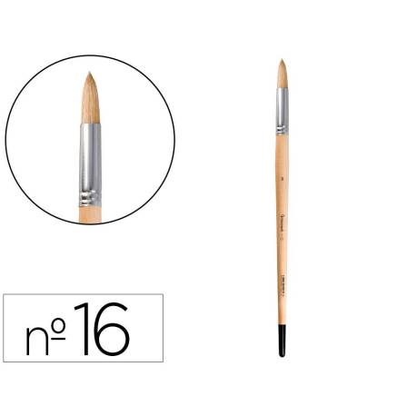 PINCEL PARA PINTURA AL OLEO Y ACRILICA MARCA LIDERPAPEL N 16 PUNTA REDONDA DE PELO DE CERDA CERTIFICADO FSC