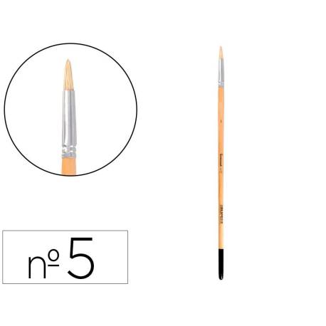 PINCEL PARA PINTURA AL OLEO Y MARCA ACRILICA LIDERPAPEL N 5 PUNTA REDONDA DE PELO DE CERDA CERTIFICADO FSC