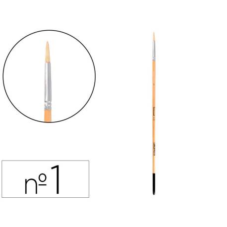 PINCEL PARA PINTURA AL OLEO Y ACRILICA MARCA LIDERPAPEL N 1 PUNTA REDONDA DE PELO DE CERDA CERTIFICADO FSC