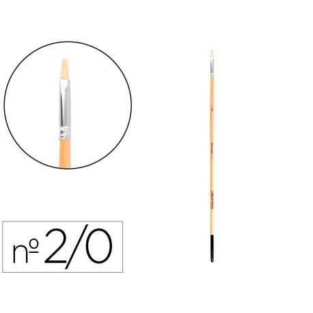 PINCEL PARA PINTURA AL OLEO Y ACRILICA MARCA LIDERPAPEL N 00 PUNTA PLANA DE PELO DE CERDA CERTIFICADO FSC