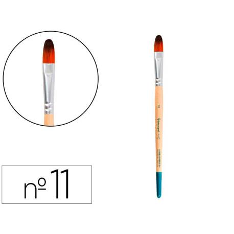 PINCEL PARA PINTURA ACRILICA Y ACUARELA MARCA LIDERPAPEL N 11 PUNTA FILBERT / LENGUA GATO DE PELO SINTETICO CERTIFICADO