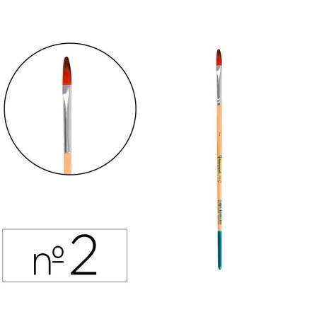 PINCEL PARA PINTURA ACRILICA Y ACUARELA MARCA LIDERPAPEL N 2 PUNTA FILBERT / LENGUA GATO DE PELO SINTETICO CERTIFICADO