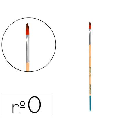 PINCEL PARA PINTURA ACRILICA Y ACUARELA MARCA LIDERPAPEL N 0 PUNTA FILBERT / LENGUA GATO DE PELO SINTETICO CERTIFICADO