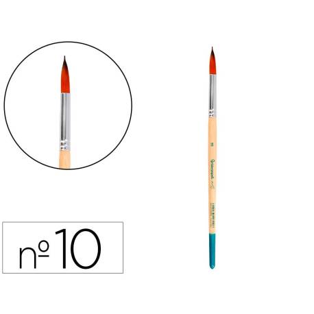 PINCEL PARA PINTURA ACRILICA Y ACUARELA MARCA LIDERPAPEL N 10 PUNTA REDONDA DE PELO SINTETICO CERTIFICADO FSC