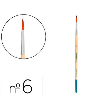 PINCEL PARA PINTURA ACRILICA Y ACUARELA MARCA LIDERPAPEL N 6 PUNTA REDONDA DE PELO SINTETICO CERTIFICADO FSC