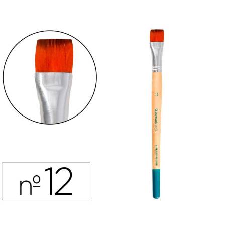 PINCEL PARA PINTURA ACRILICA Y ACUARELA MARCA LIDERPAPEL N 12 PUNTA PLANA DE PELO SINTETICO CERTIFICADO FSC