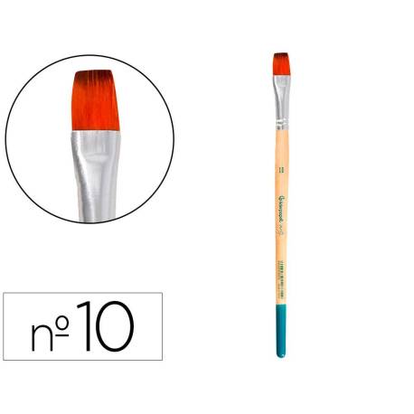 PINCEL PARA PINTURA ACRILICA Y ACUARELA MARCA LIDERPAPEL N 10 PUNTA PLANA DE PELO SINTETICO CERTIFICADO FSC