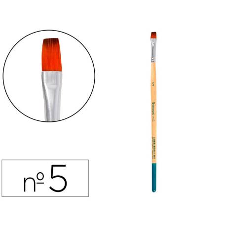 PINCEL PARA PINTURA ACRILICA Y ACUARELA MARCA LIDERPAPEL N 5 PUNTA PLANA DE PELO SINTETICO CERTIFICADO FSC