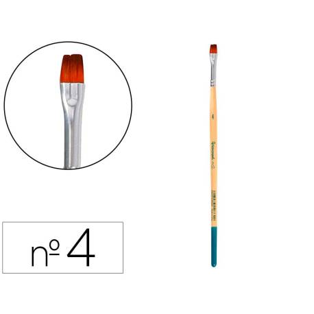 PINCEL PARA PINTURA ACRILICA Y ACUARELA MARCA LIDERPAPEL N 4 PUNTA PLANA DE PELO SINTETICO CERTIFICADO FSC