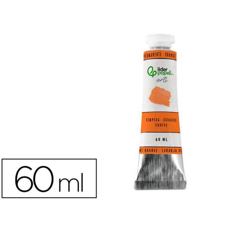 PINTURA GOUACHE/TEMPERA MARCA LIDERPAPEL TUBO DE ALUMINIO DE60 ML COLOR NARANJA PERMANENTE