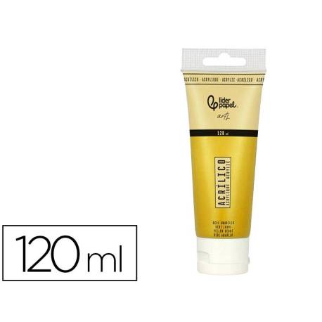 PINTURA ACRILICA MARCA LIDERPAPEL TUBO DE PLASTICO DE 120 ML COLOR OCRE AMARILLO