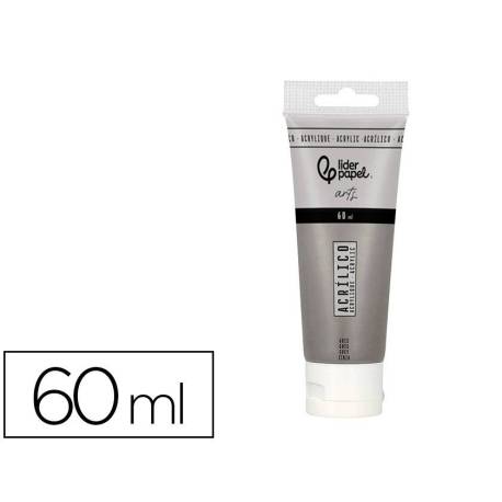 PINTURA ACRILICA MARCA LIDERPAPEL TUBO DE PLASTICO DE 60 ML COLOR GRIS