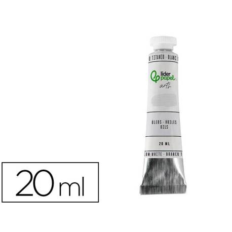 PINTURA AL OLEO MARCA LIDERPAPEL TUBO DE ALUMINIO DE 20 ML COLOR BLANCO TITANIO