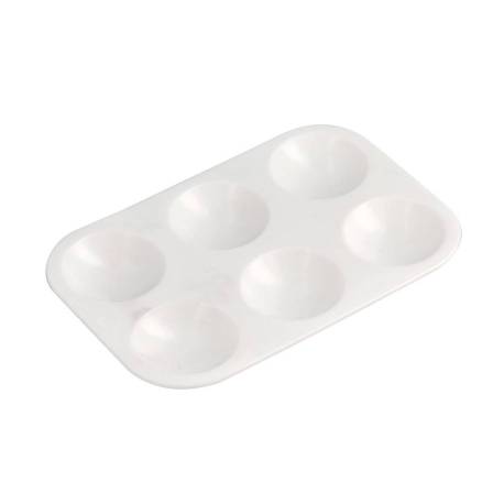 PALETA PLASTICO MARCA LIDERPAPEL PARA PINTURA RECTANGULAR CON 6 HUECOS 12.5X8,7 CM