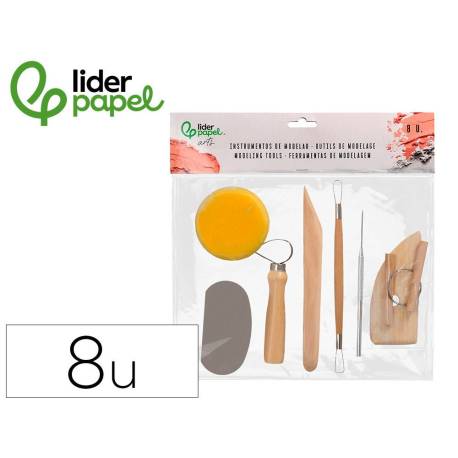 INSTRUMENTOS DE MODELAR MARCA LIDERPAPEL PACK 8 HERRAMIENTAS SURTIDAS CERTIFICADO FSC