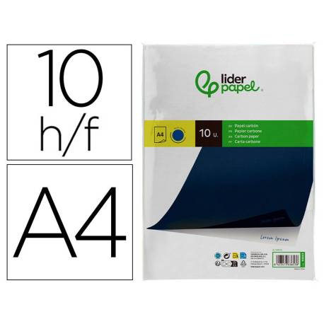 Papel Carbon Azul Din A4 Film Bolsa de 10 unidades Liderpapel