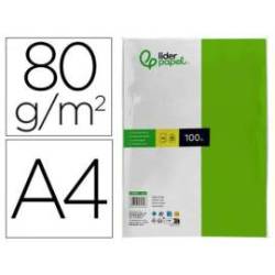 Papel color Liderpapel verde intenso a4 80 g/m2 100 hojas