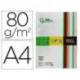 Papel Liderpapel Colores Surtidos 80 g/m2 A4 100 hojas