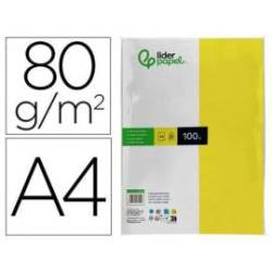 Papel color Liderpapel limon A4 80g/m2 100 hojas